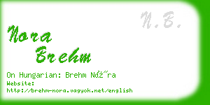 nora brehm business card